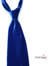 CONRAD Women's 3-fold tie in light blue silk and viscose velvet